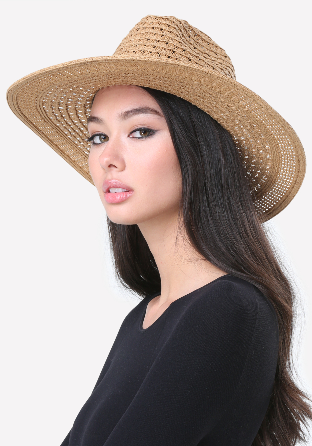 Bebe Straw Panama Hat in Natural | Lyst
