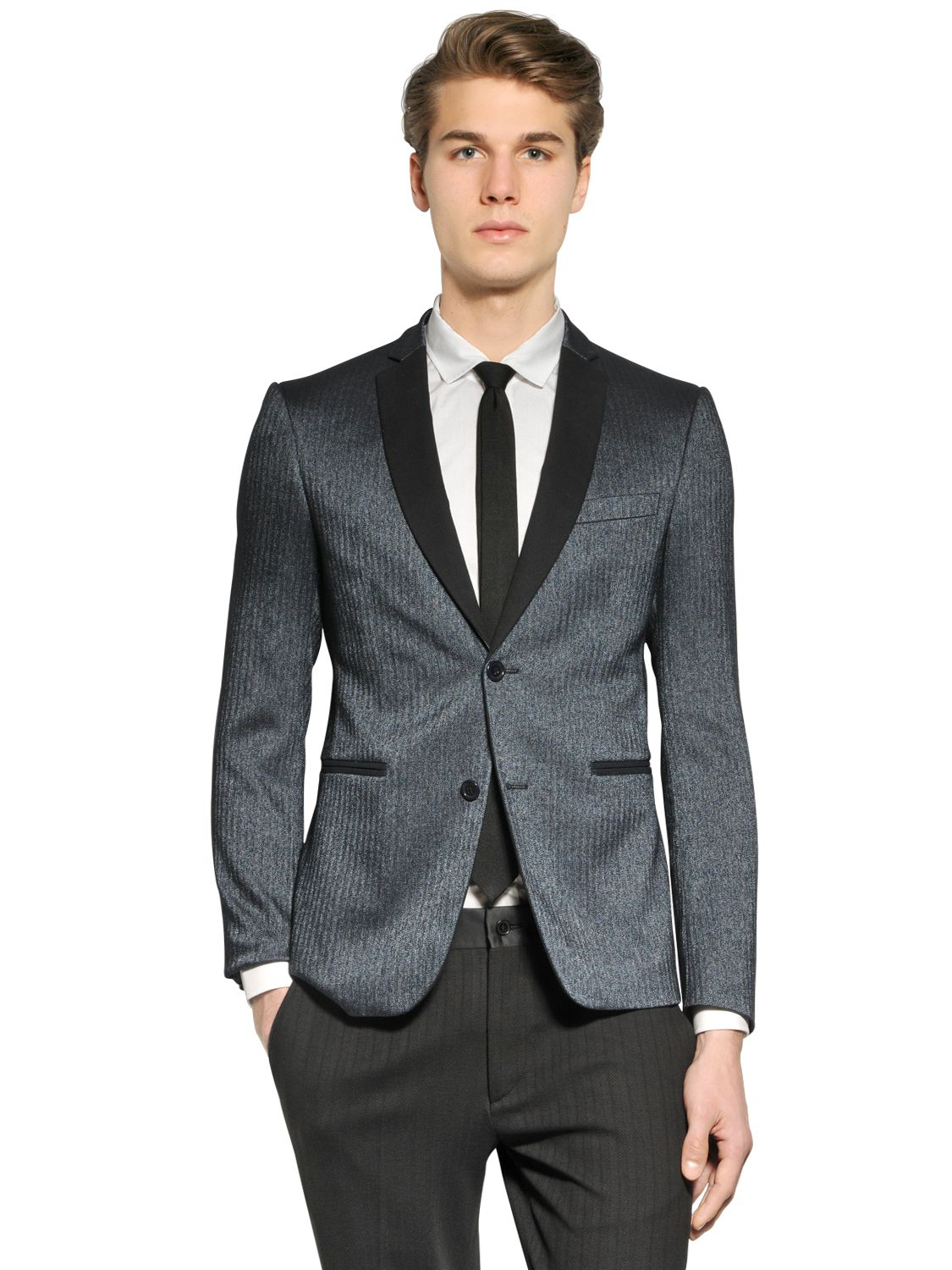 The suits Stretch Herringbone Evening Jacket in Blue for Men (NAVY) | Lyst