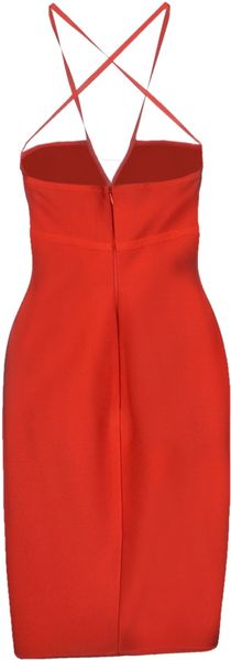 Hervé L. Leroux Knee-Length Dress in Red