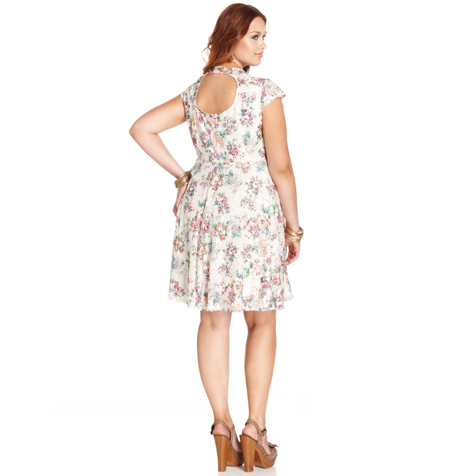 American Rag Plus Size Shortsleeve Floralprint Aline Dress In Natural