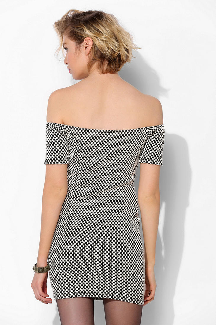 Lyst Urban Outfitters Sparkle Fade Offtheshoulder Bodycon Dress in White