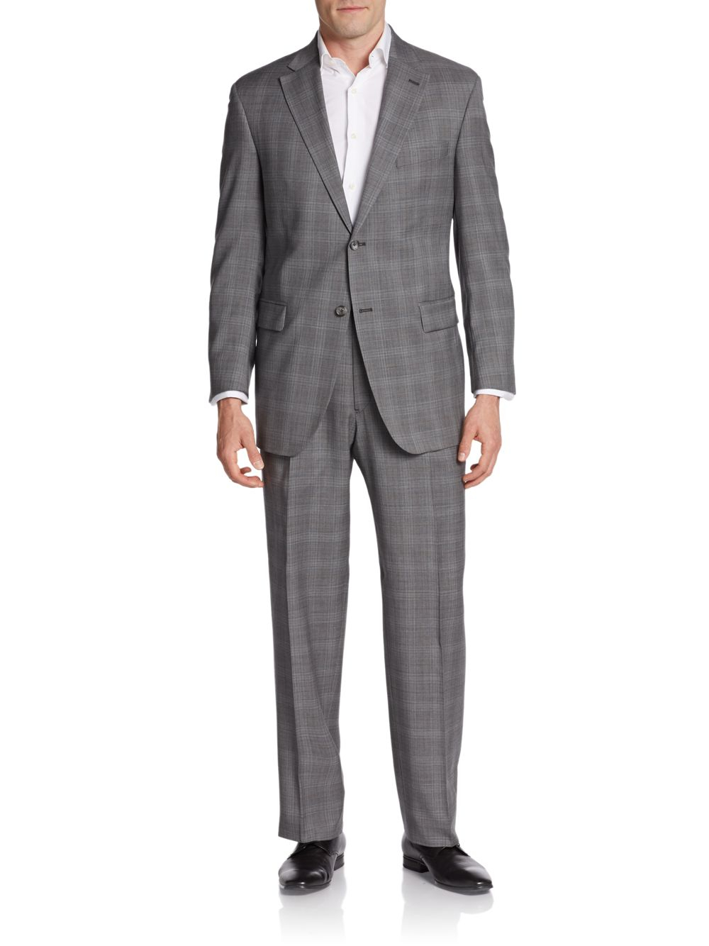 Hickey Freeman Checked Worsted Wool Suit in Gray for Men (grey) | Lyst