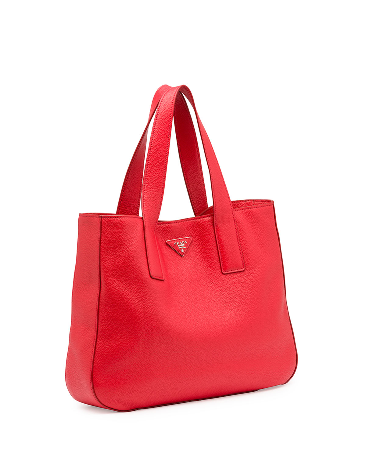 Prada Vitello Daino Leather Tote Bag in Red (LACCA) | Lyst