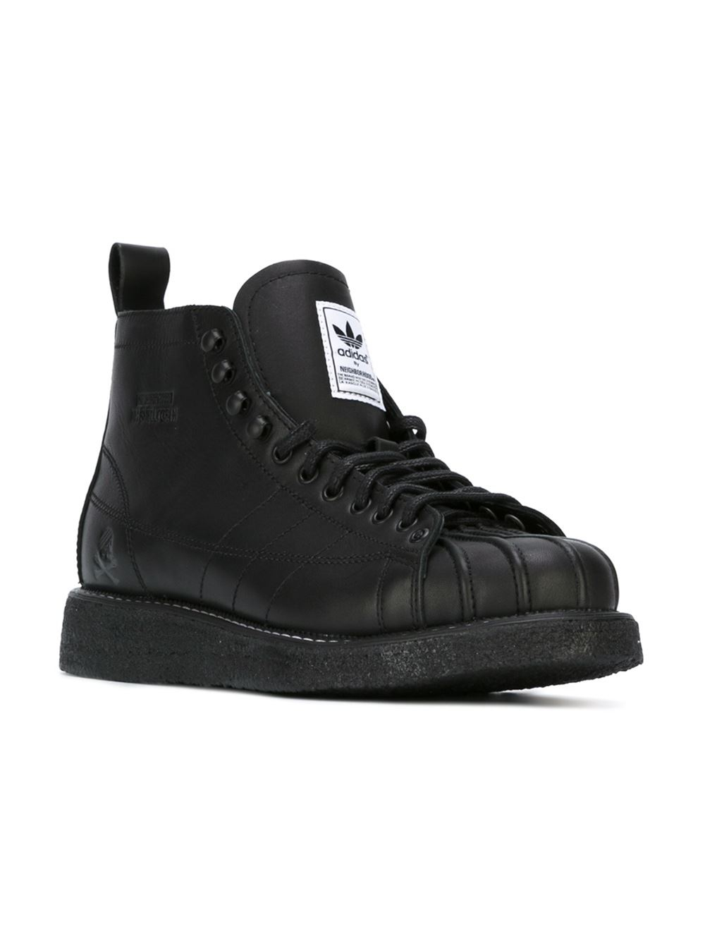 Adidas Lace-Up Leather High-Top Sneakers in Black for Men ...