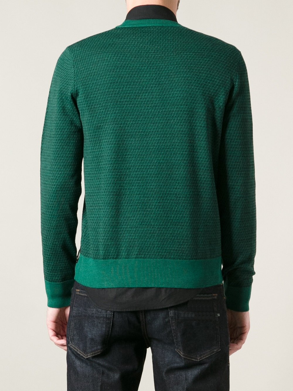 Lyst Fendi Monogram Sweater In Green For Men