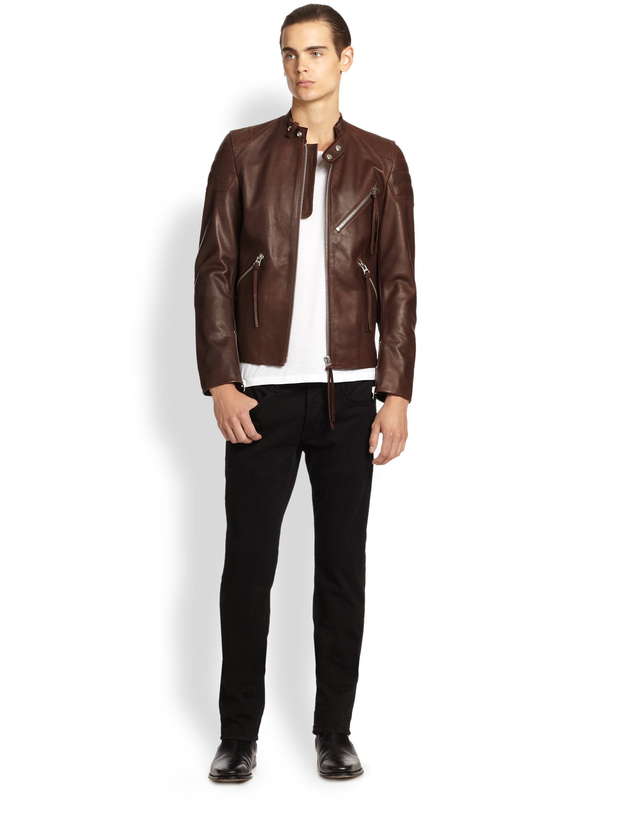 acne oliver leather jacket