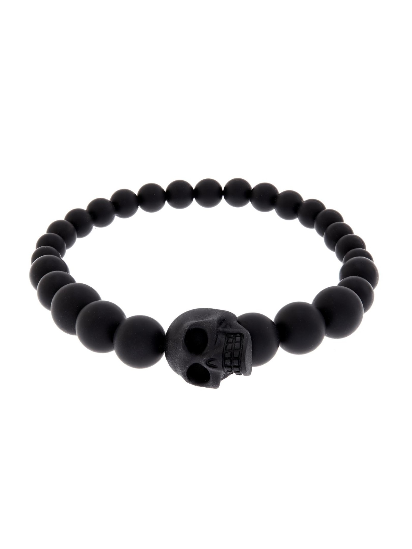 Lyst Alexander Mcqueen Resin Skull And Bead Bracelet In Black For Men Gallery