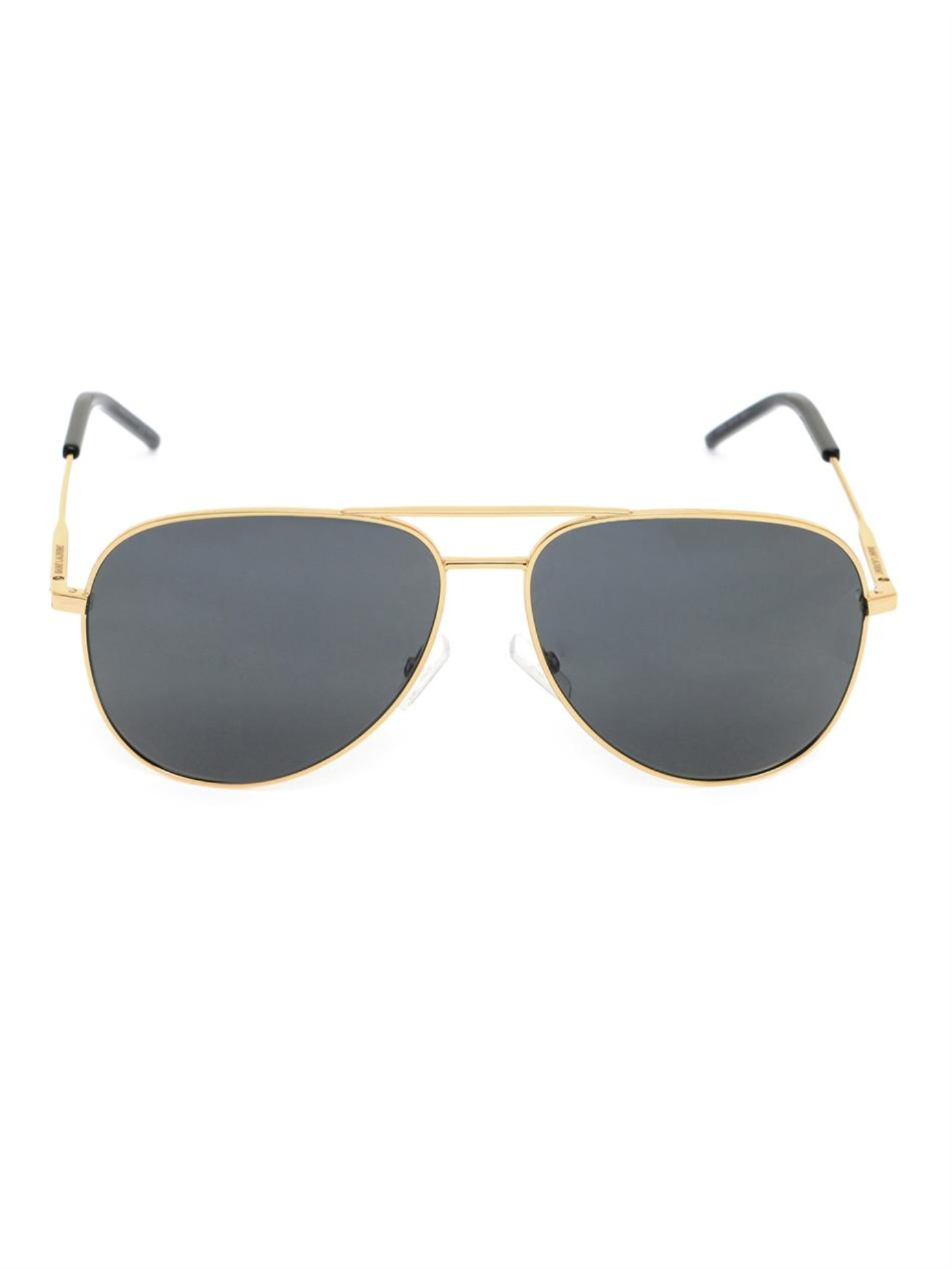 Lyst - Saint Laurent Classic 11 Aviator-Style Sunglasses in Metallic ...
