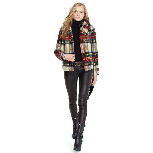 Lyst - Polo Ralph Lauren Plaid Wool Duffel Coat