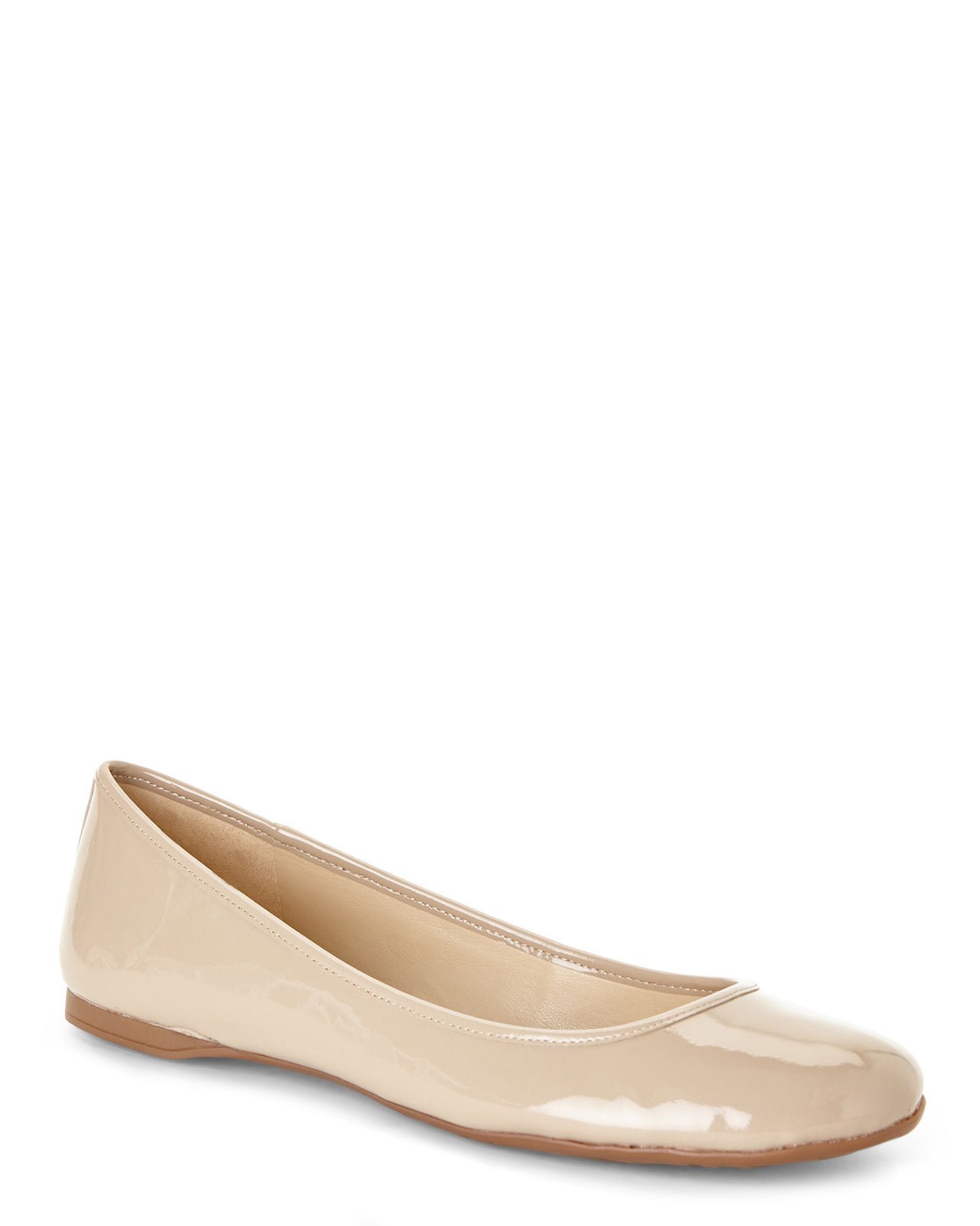Lyst Nine West Nude Patent Ballet Flats In Natural