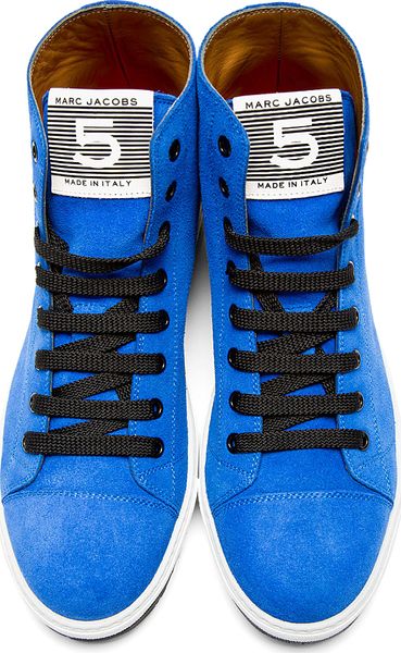 Marc Jacobs Blue Suede High_top Sneakers in Blue for Men | Lyst