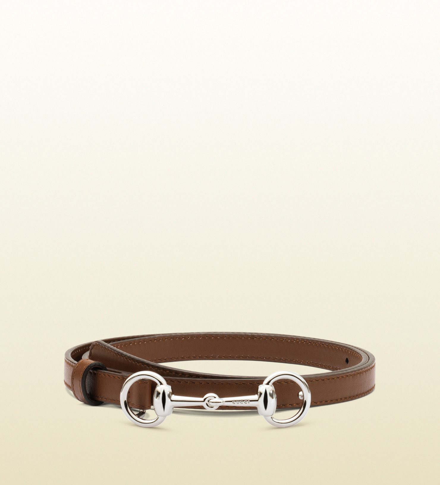 Gucci Leather Skinny Belt With Horsebit Buckle in Brown for Men | Lyst
