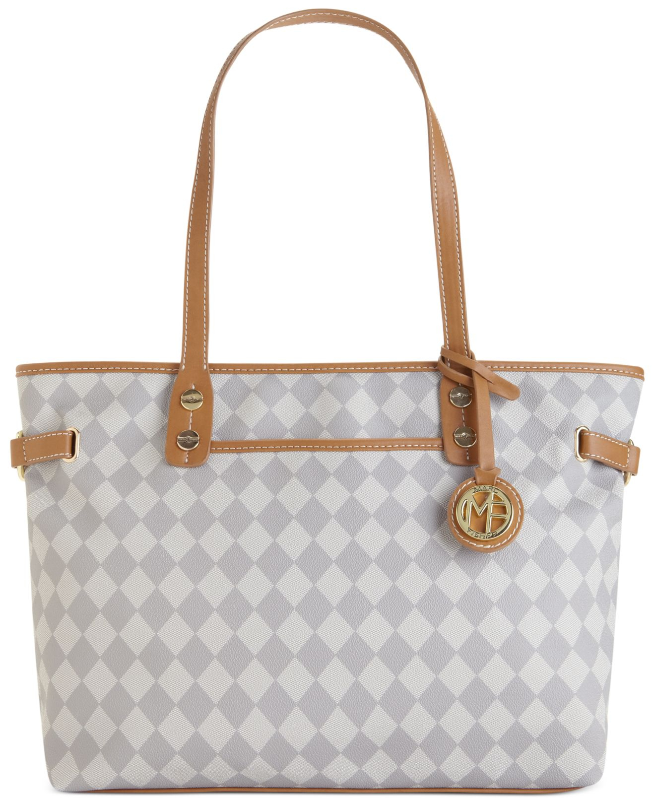 Lyst Marc Fisher Checkmate Large Tote In Gray Gallery