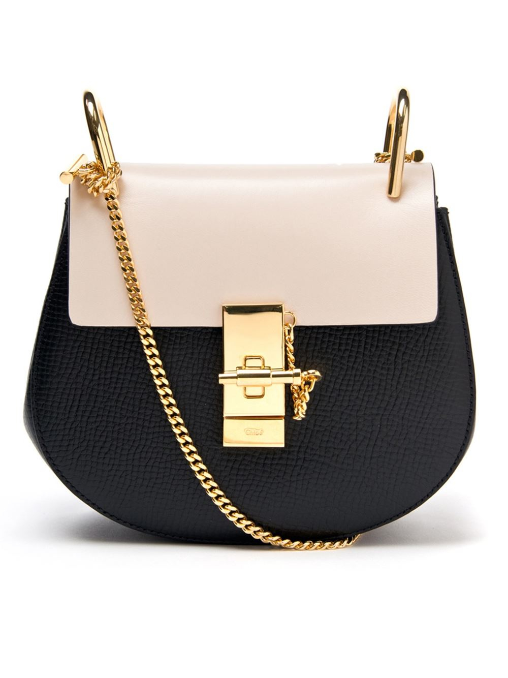 Chlo Drew Mini Leather Cross-Body Bag in Black | Lyst