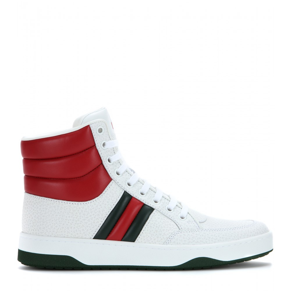 Lyst Gucci Leather HighTop Sneakers in White