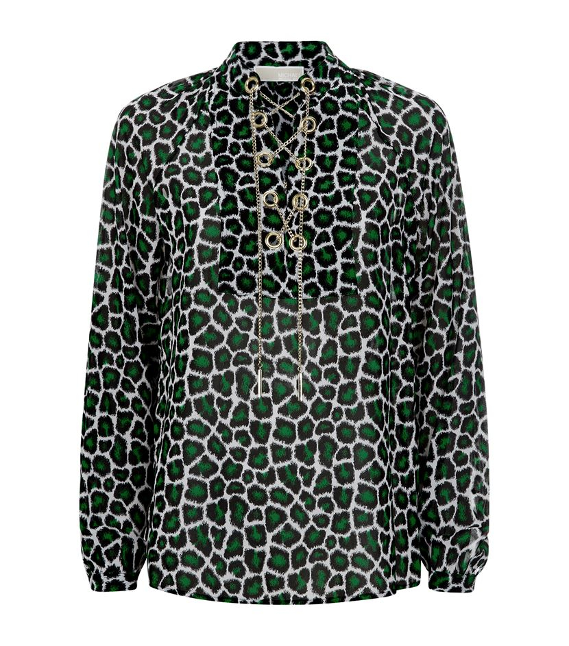 michael kors leopard blouses