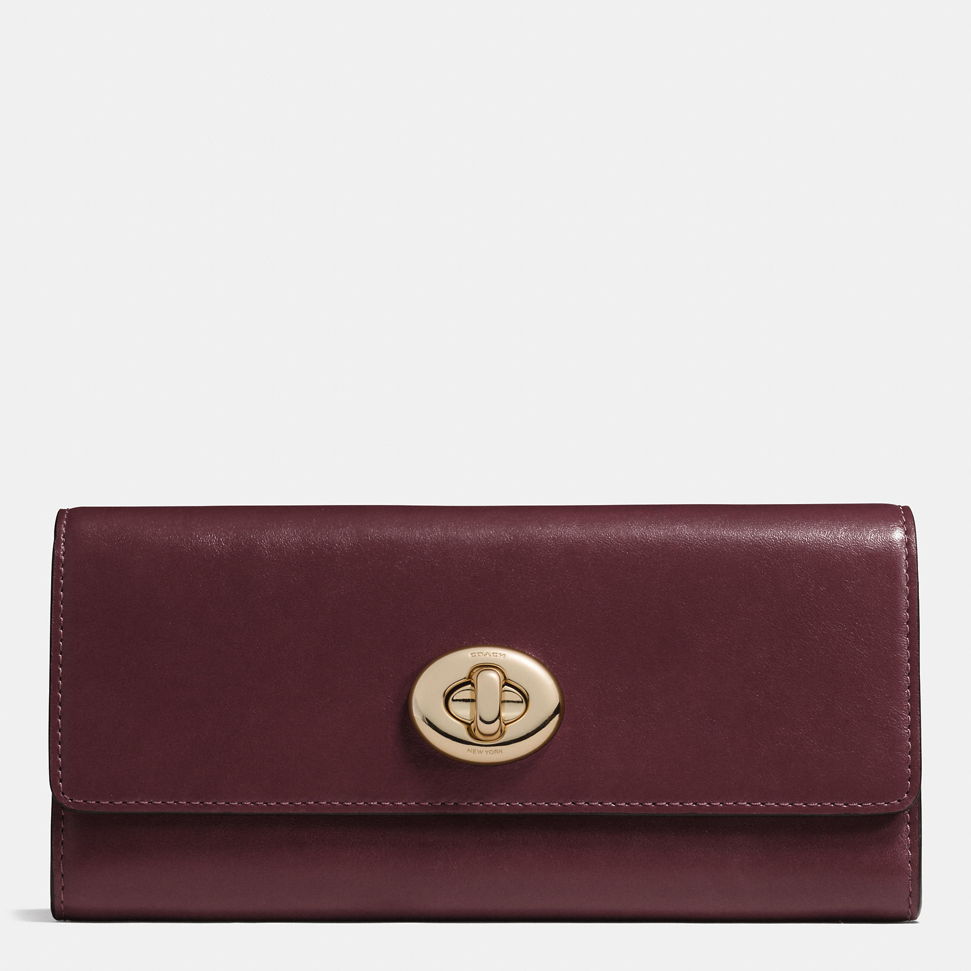 Coach Turnlock Slim Envelope Wallet In Smooth Leather in Red (LIGHT