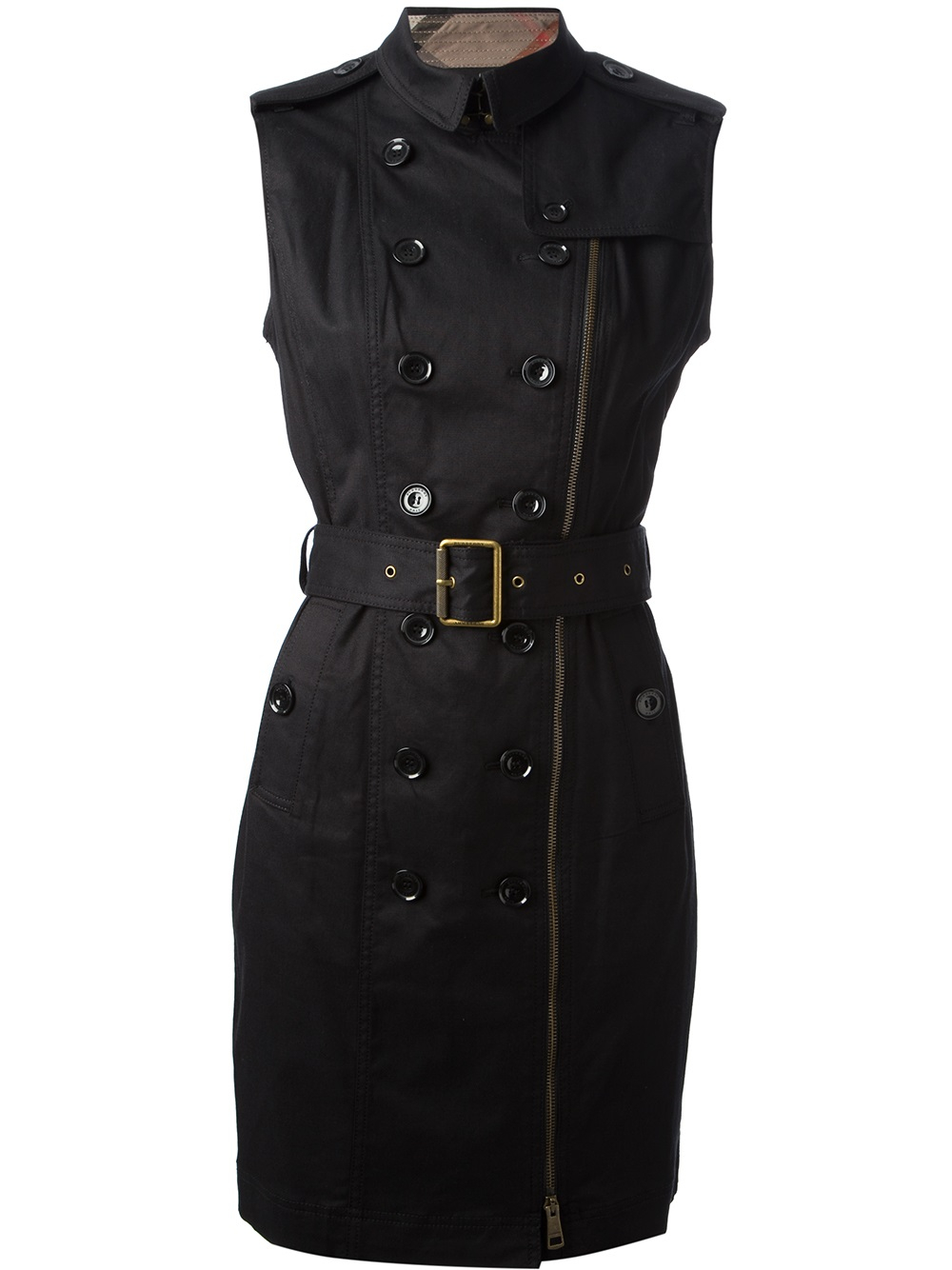 Burberry Brit Belted Trench Dress in Black | Lyst