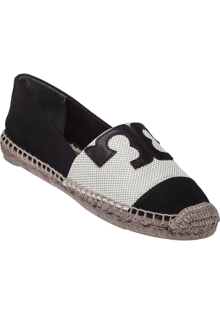 tory burch black leather espadrilles