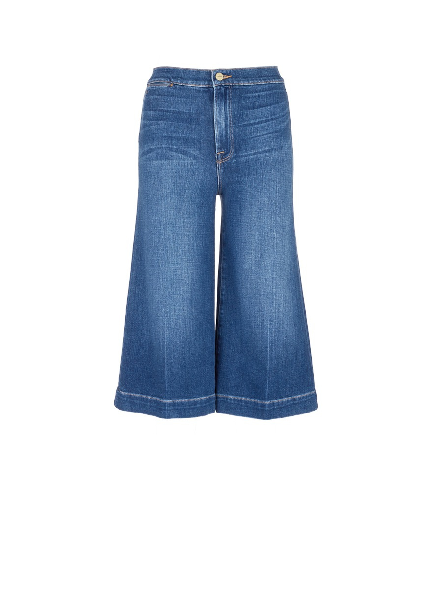 Lyst - Frame 'le Culotte' Wide Leg Cropped Jeans in Blue