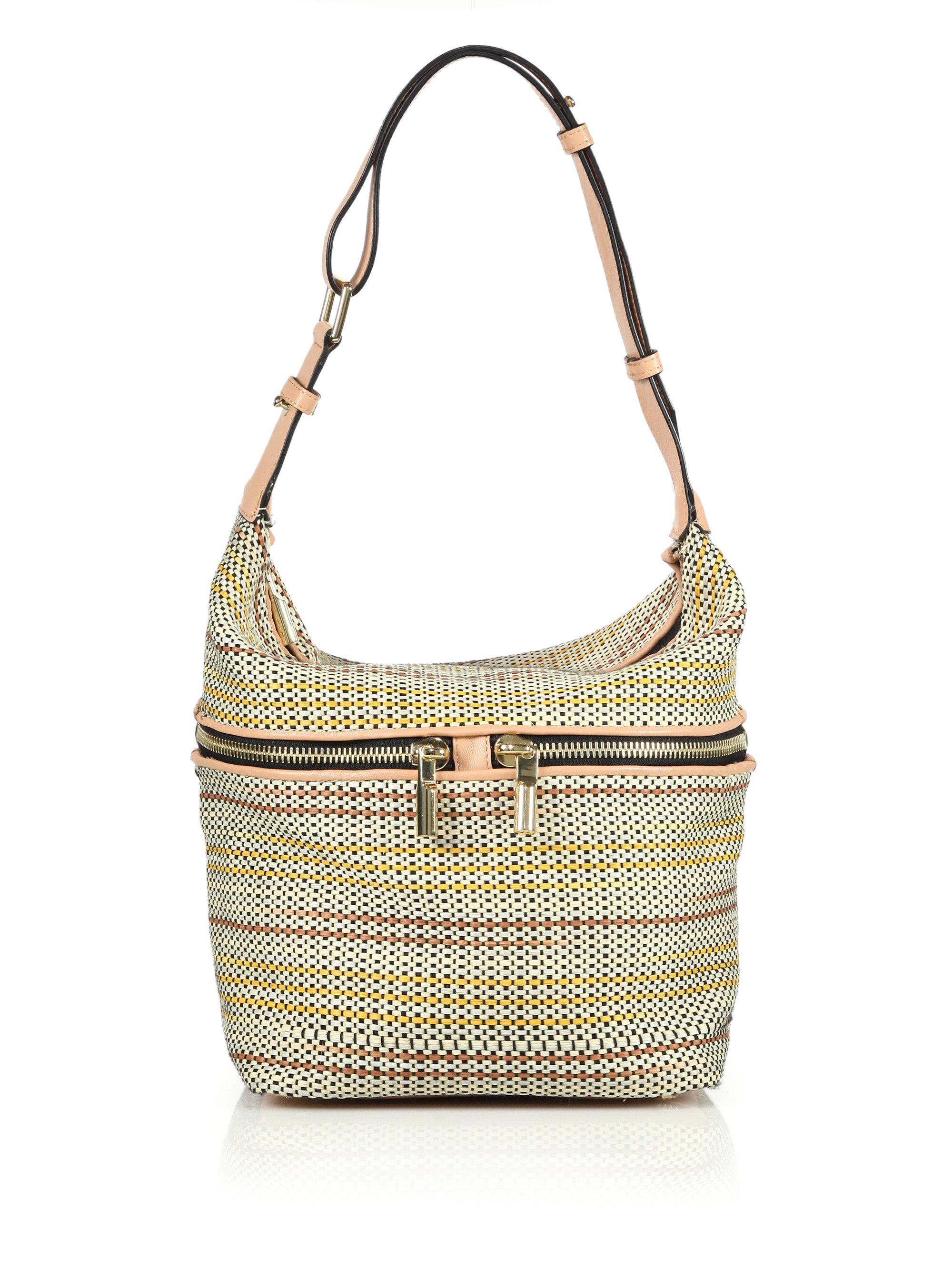 Lyst - Elizabeth And James James Woven Raffia & Leather Hobo Bag