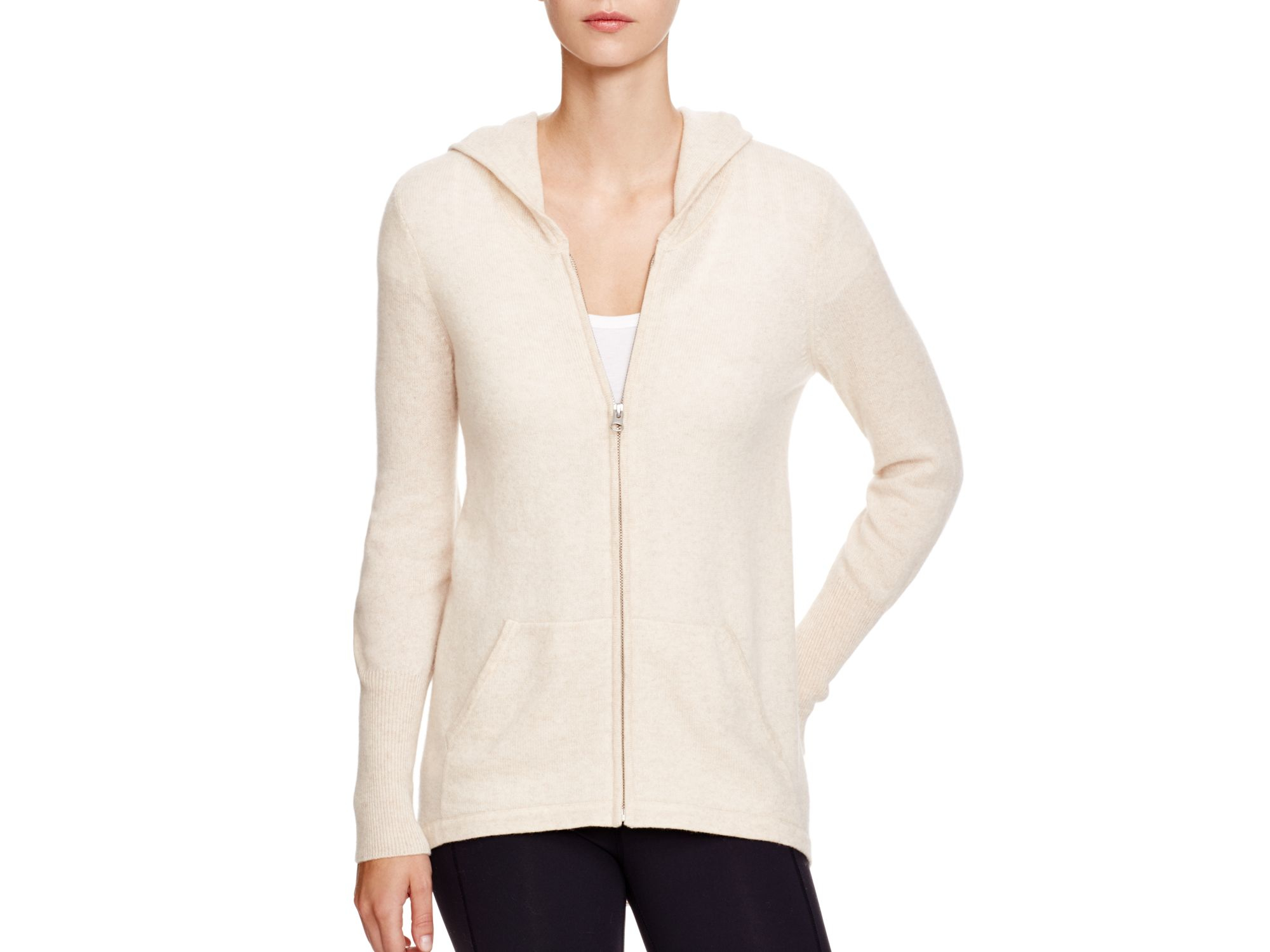 Lyst - C By Bloomingdale'S Zip-front Cashmere Hoodie In Natural