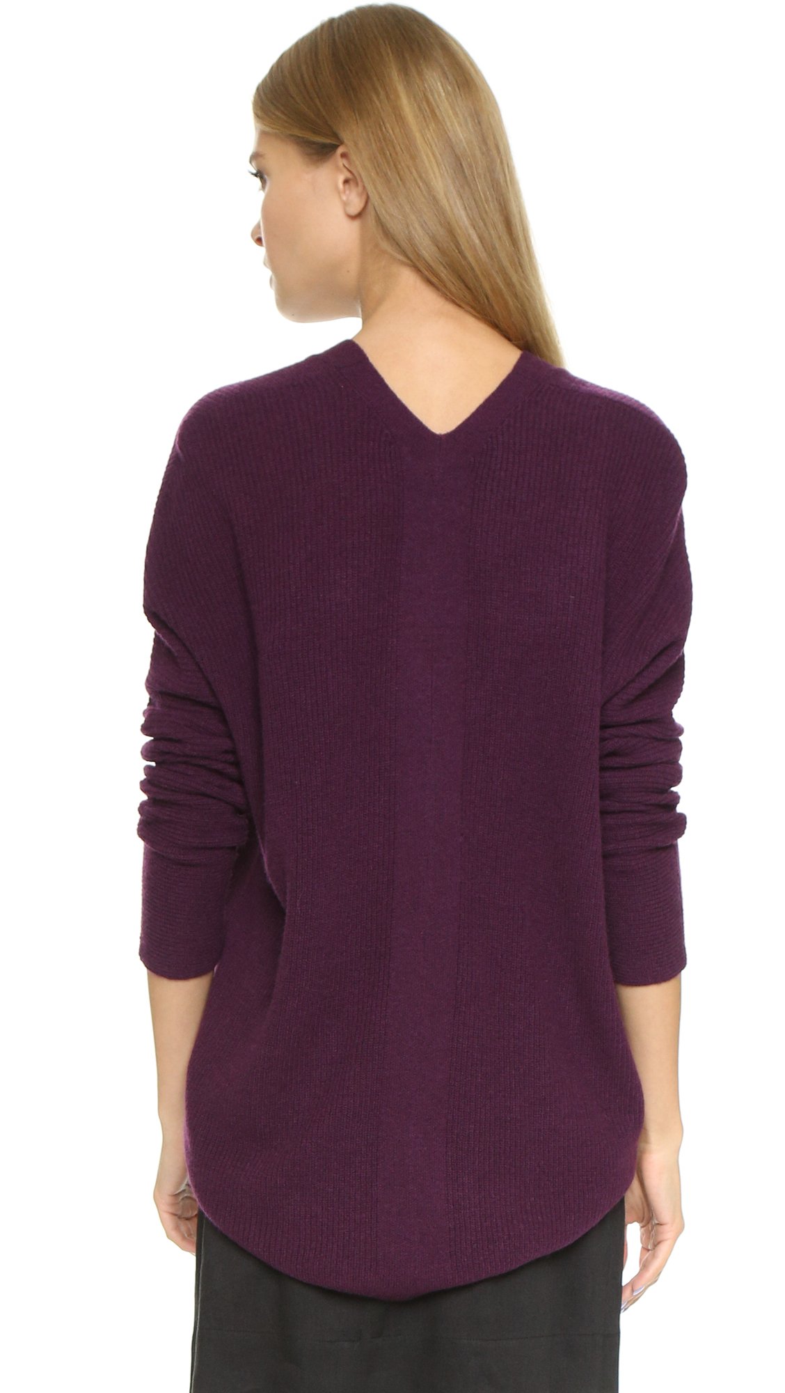Vince Directional Rib Cashmere Sweater - Concord in Purple | Lyst