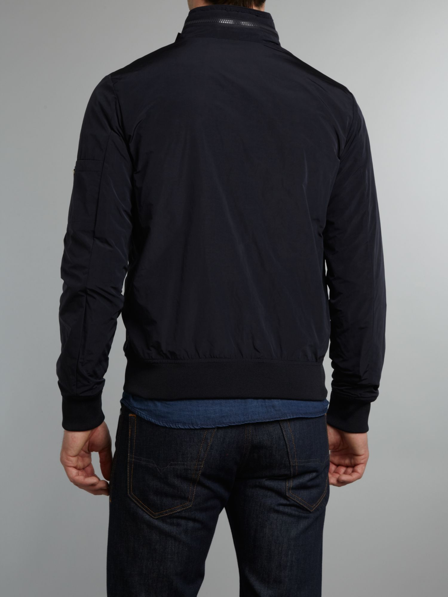 Armani jeans Zip Up Logo Jacket in Blue for Men | Lyst