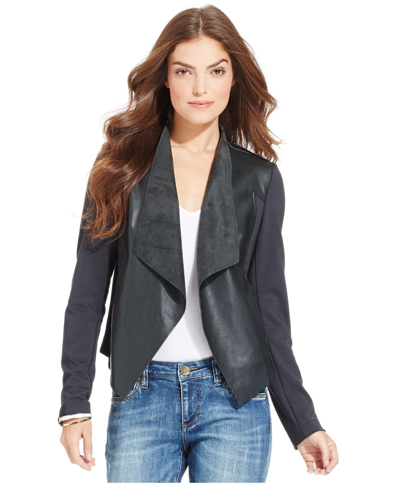 Kut From The Kloth Faux Leather Dd Jacket In Gray Lyst Gallery