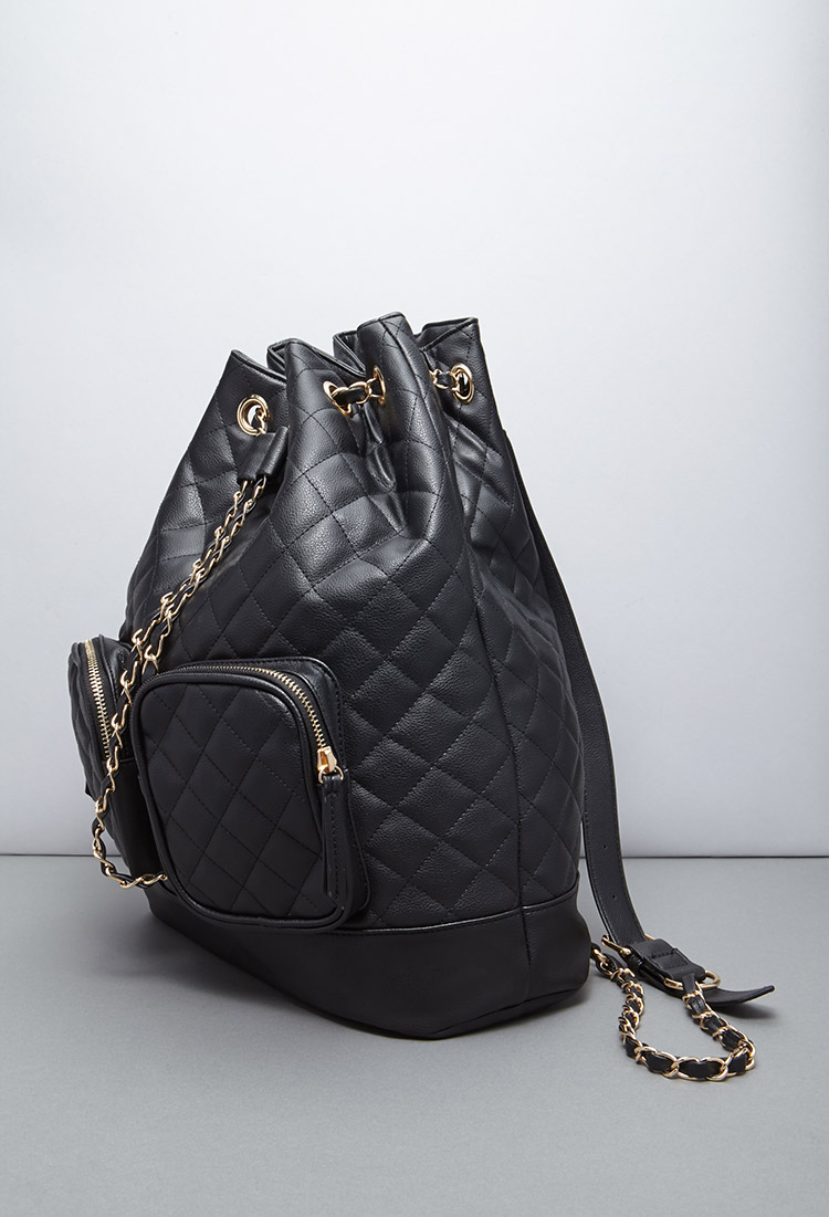 quilted faux leather bag