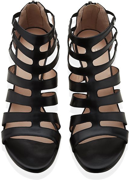 Stuart Weitzman Outbound Leather Sandal in Black | Lyst