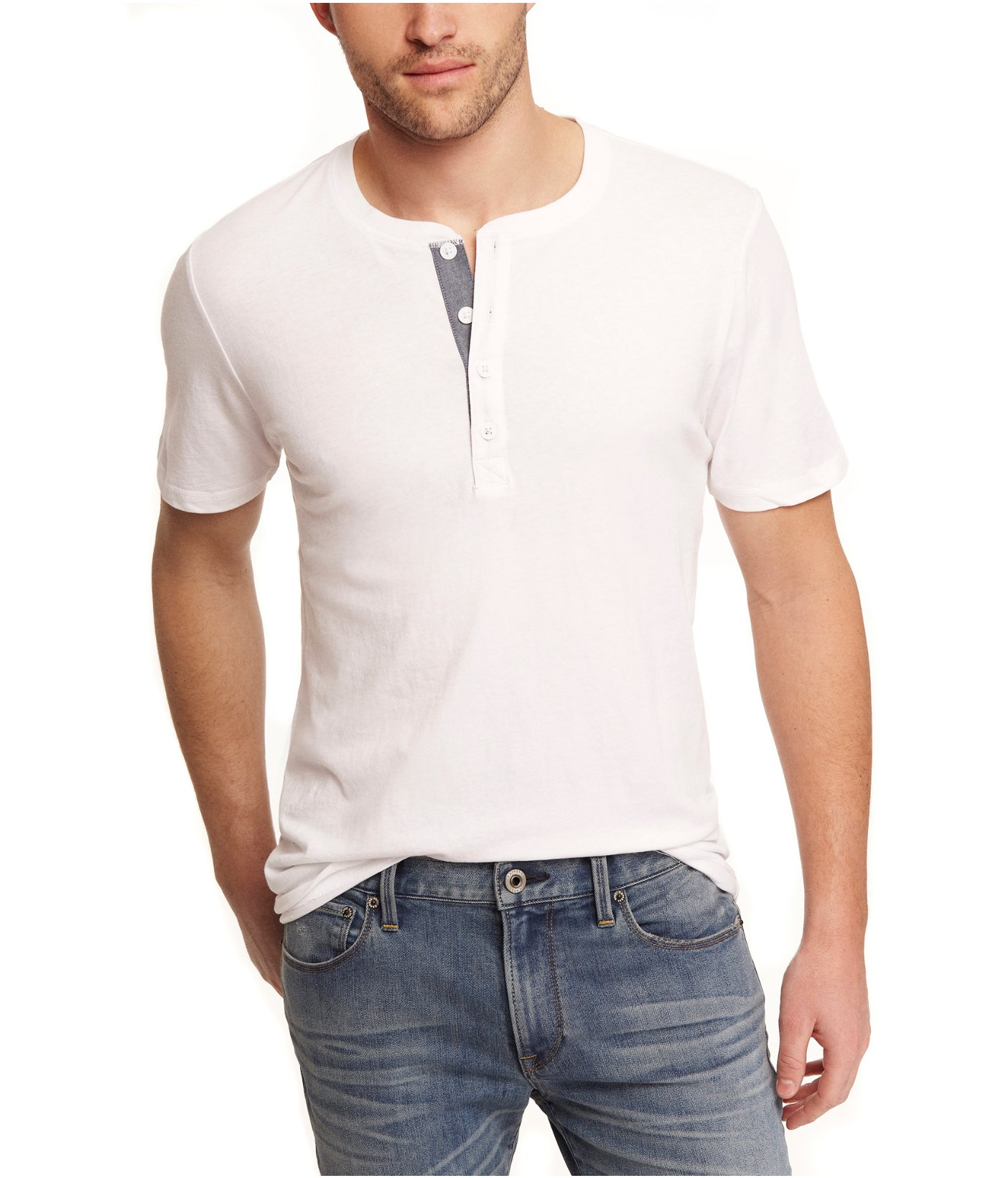 Express Short Sleeve Henley Tee in White for Men (PURE WHITE) | Lyst