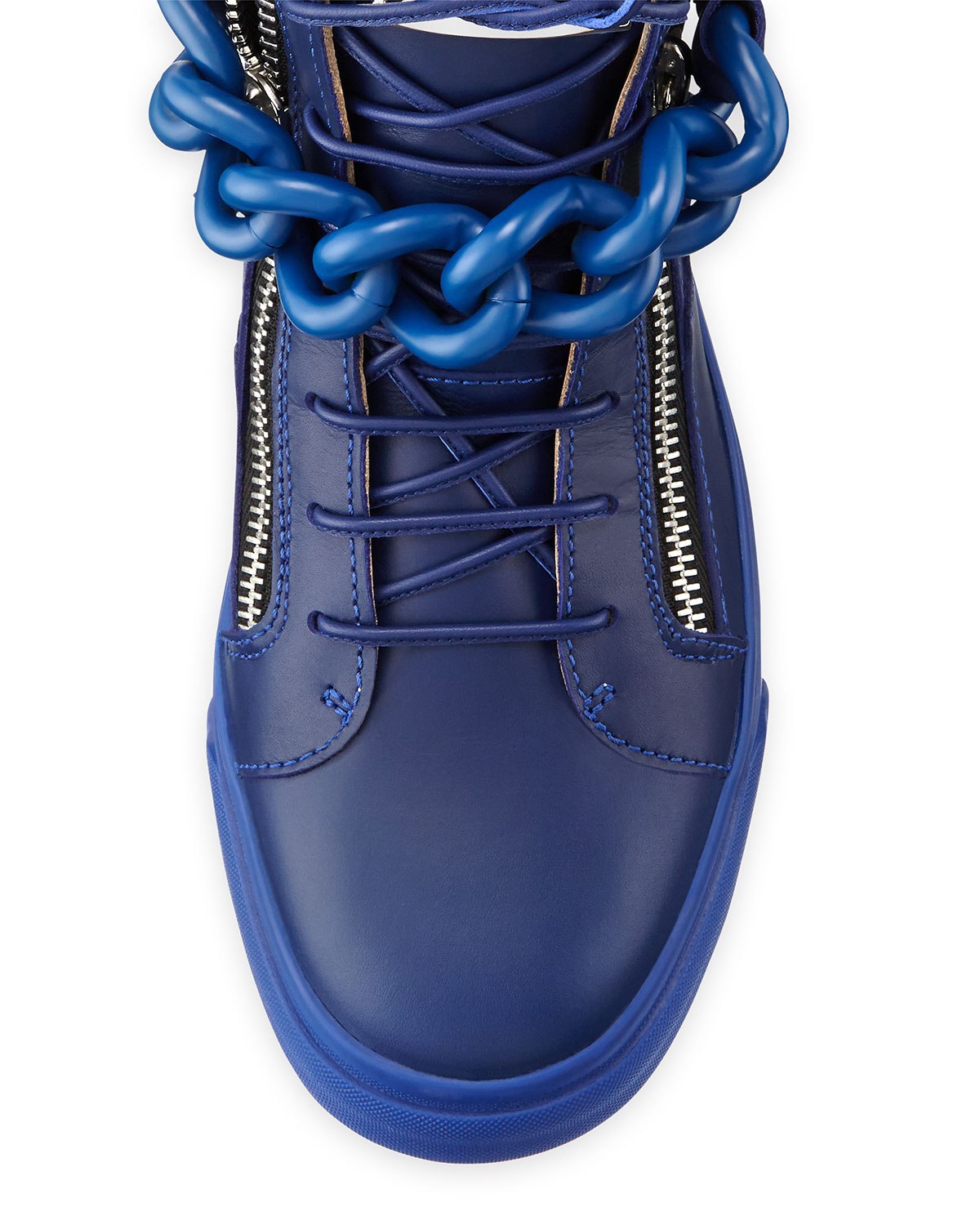 Giuseppe zanotti Mens Chain Zipper Leather Hightop in Blue for Men ...