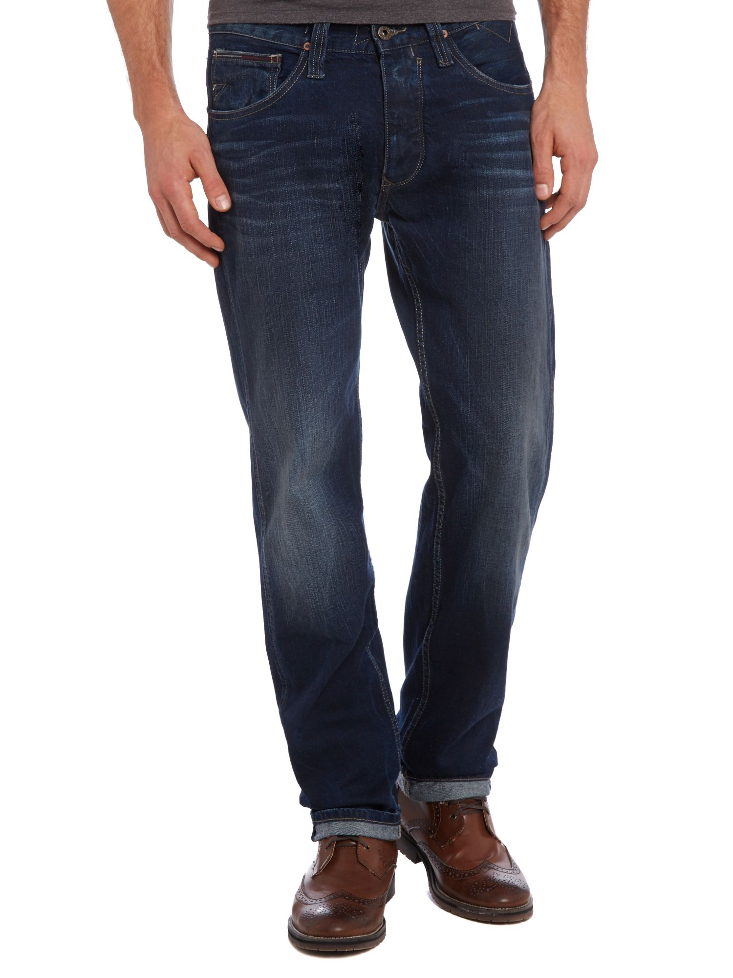 Tommy hilfiger Straight Fit Bootcut Jeans in Blue for Men | Lyst