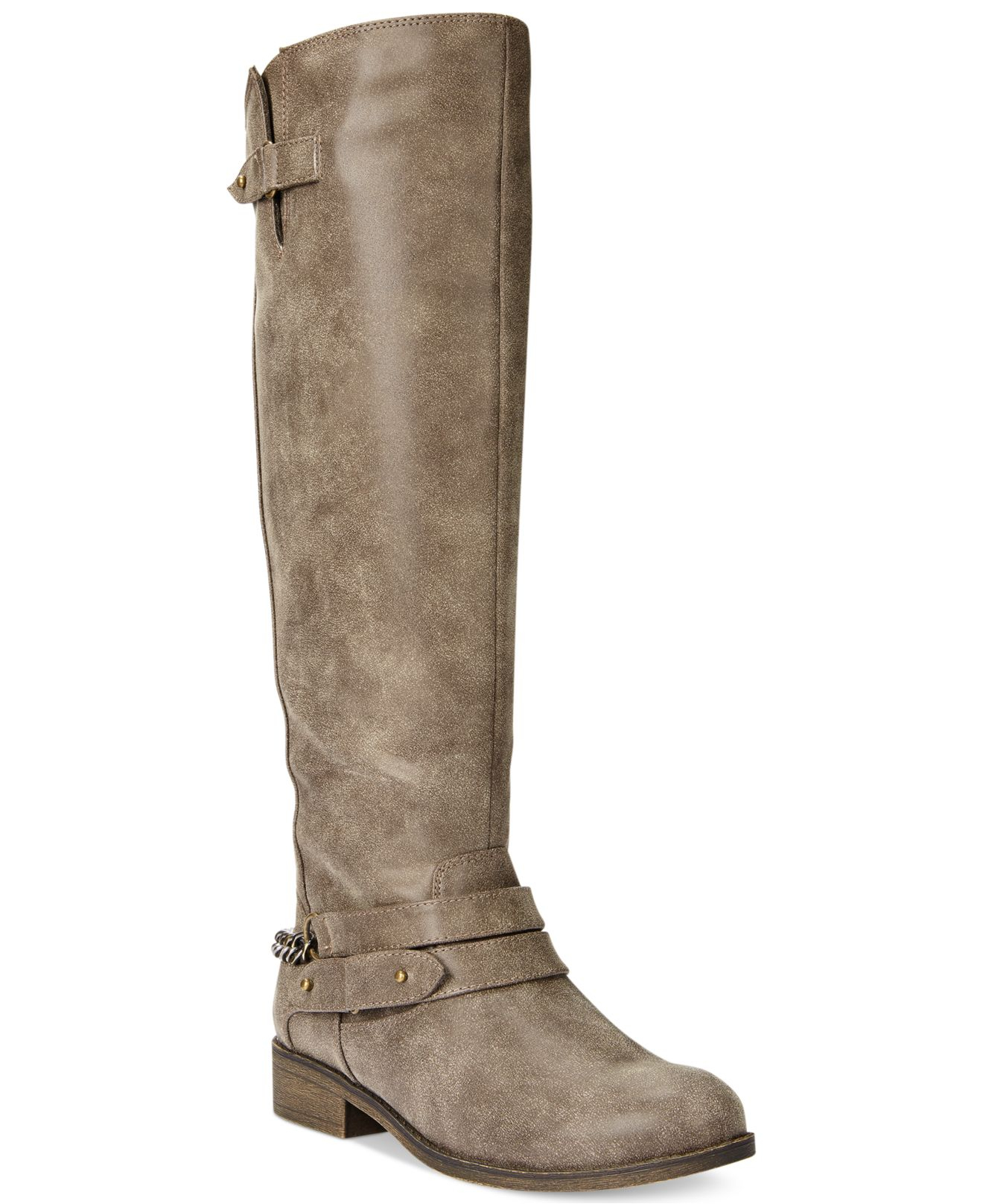 wide shaft brown boots