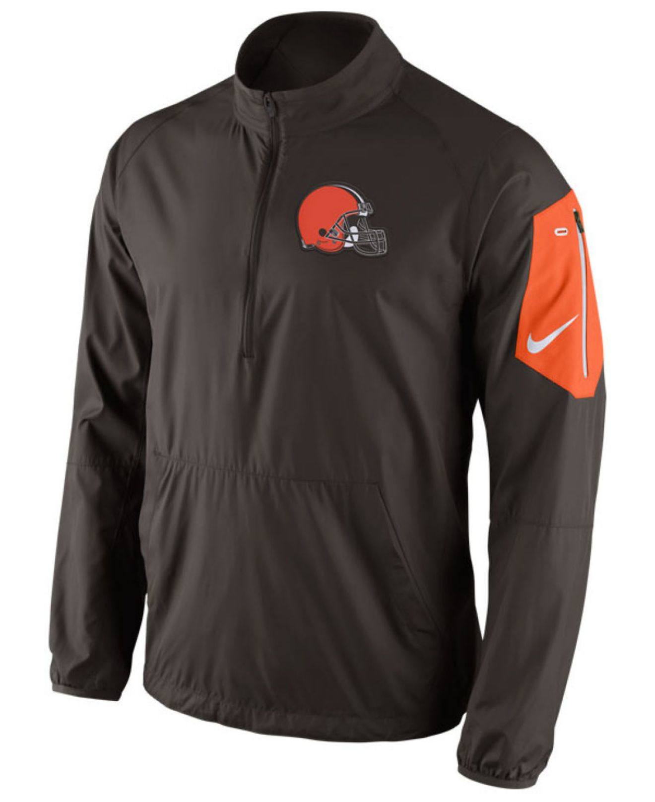 Lyst - Nike Men's Cleveland Browns Lockdown Half-zip Jacket in Brown ...