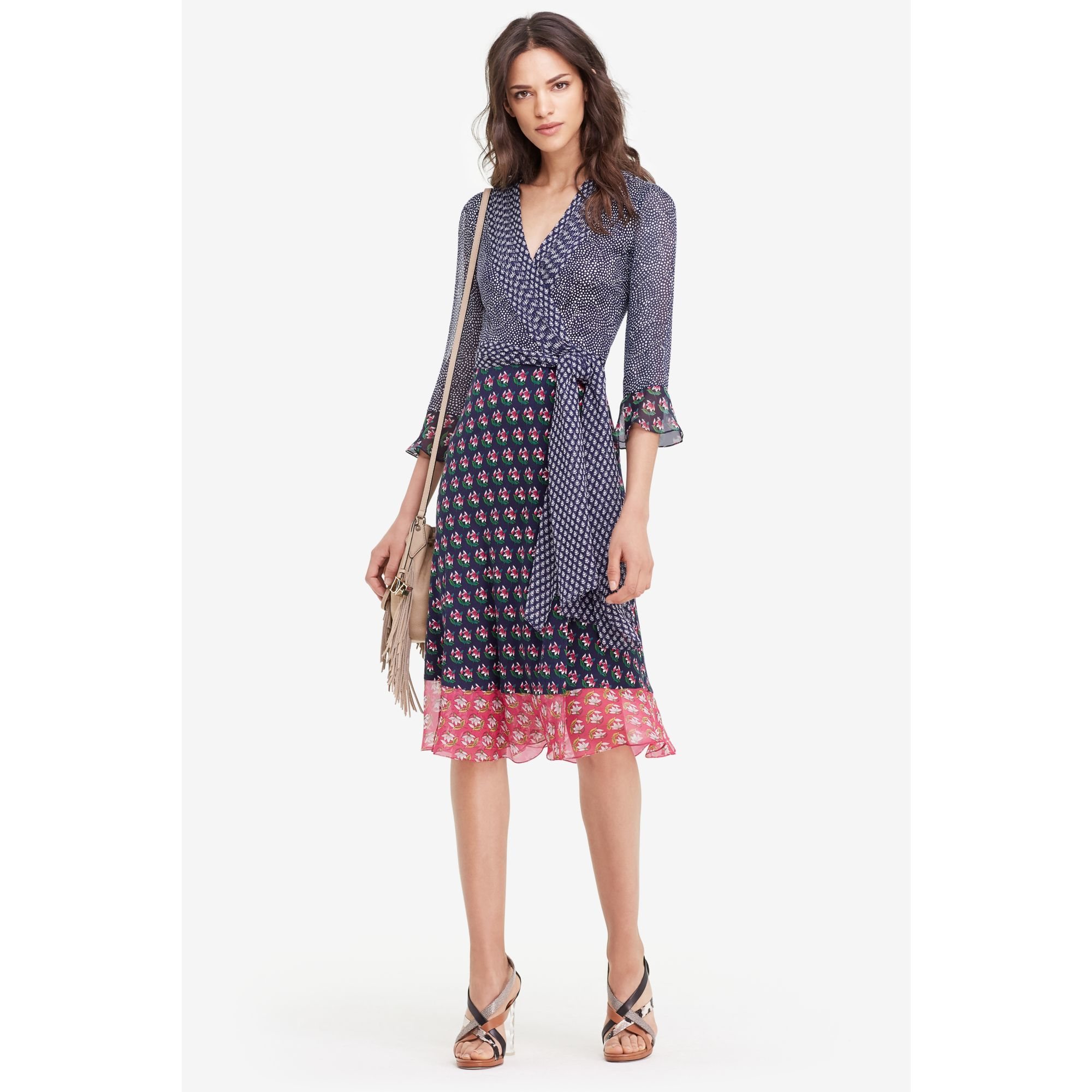Lyst Diane Von Furstenberg Nieves Silk And Chiffon Wrap Dress Gallery