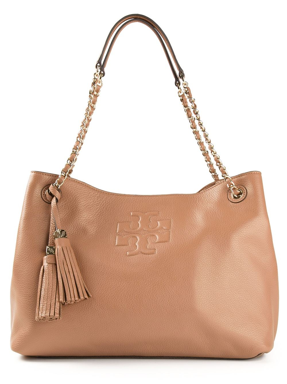 Lyst - Tory Burch Thea Chain Strap Tote in Brown