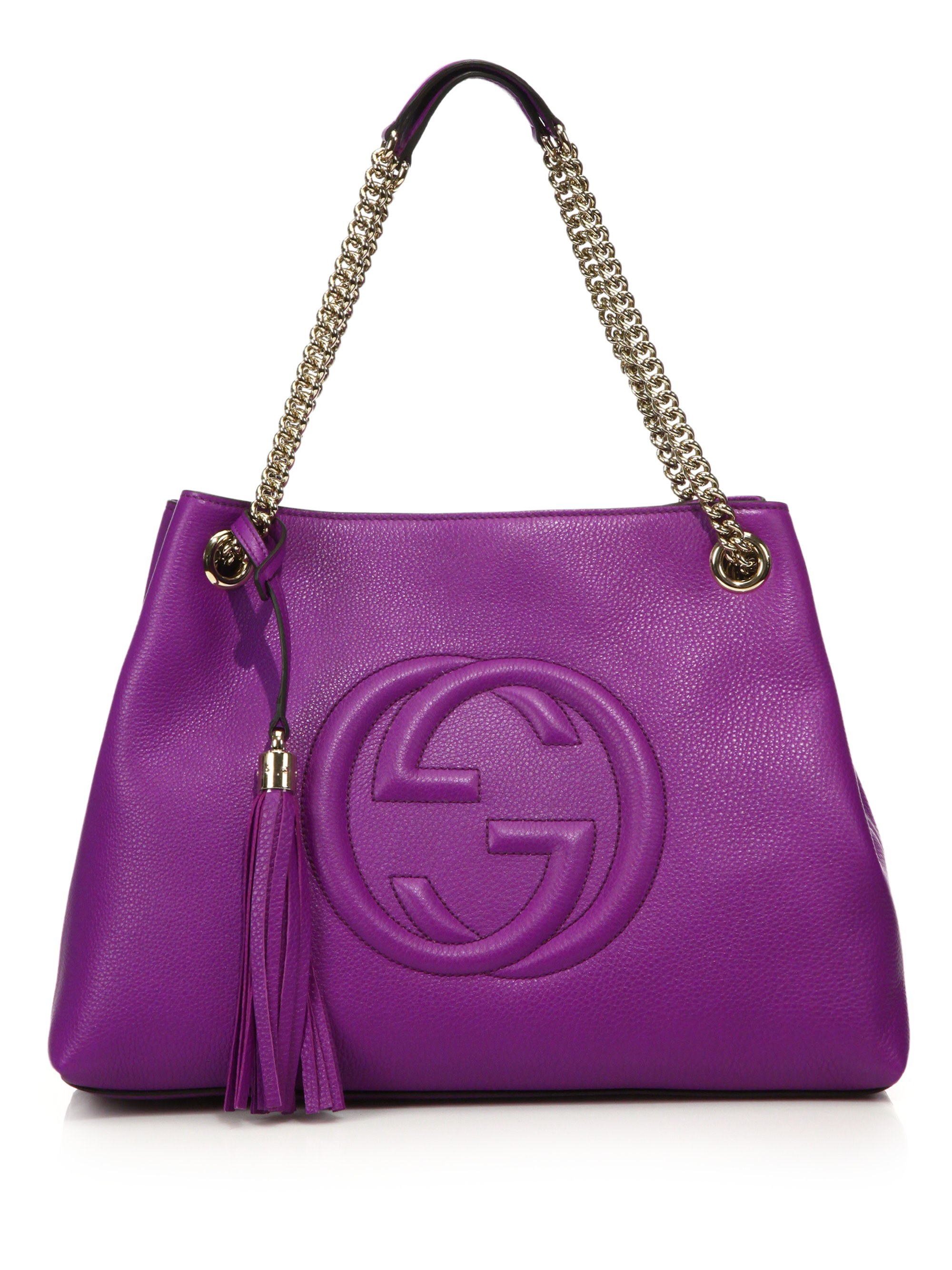 Lyst - Gucci Soho Leather Shoulder Bag in Purple