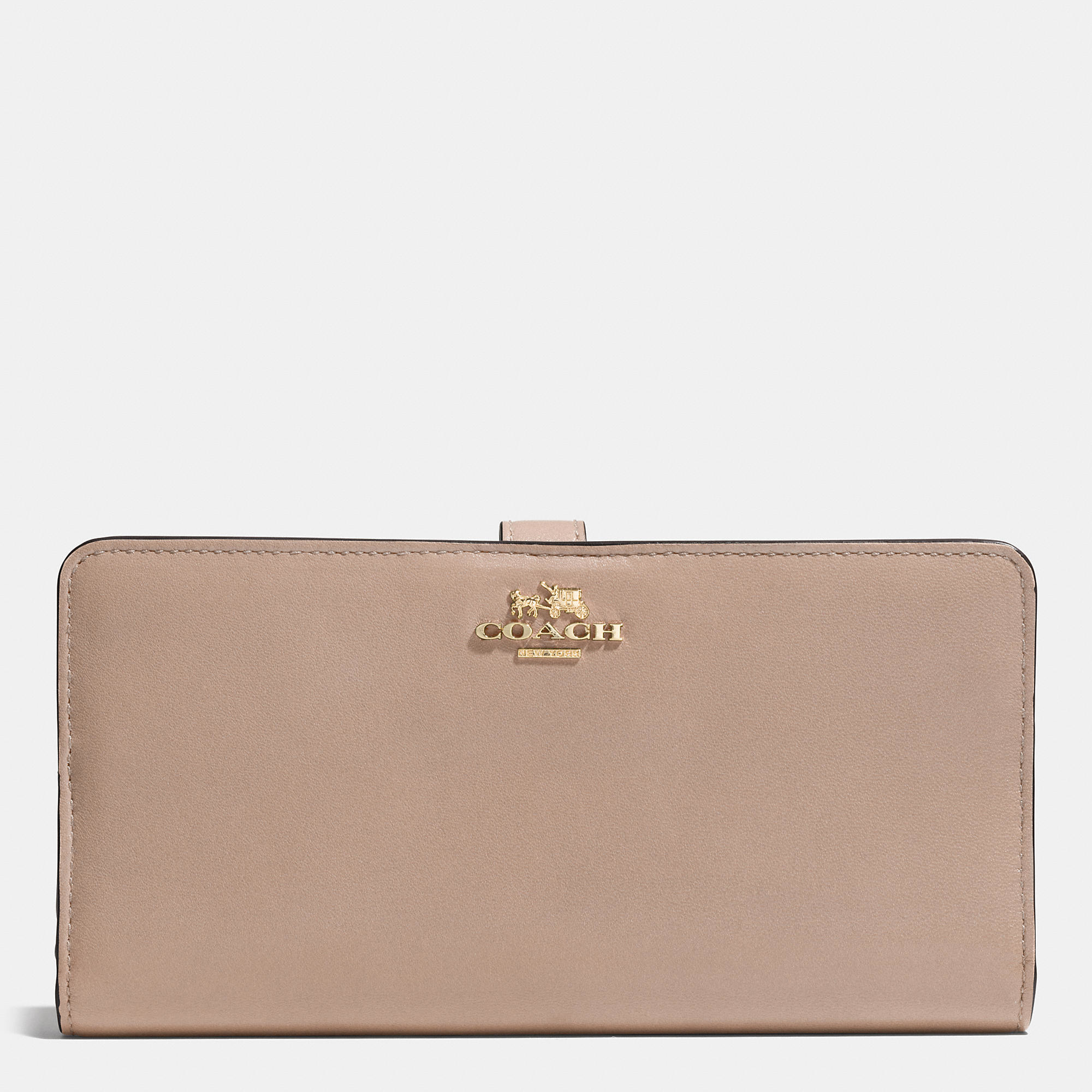 leather coach wallet women