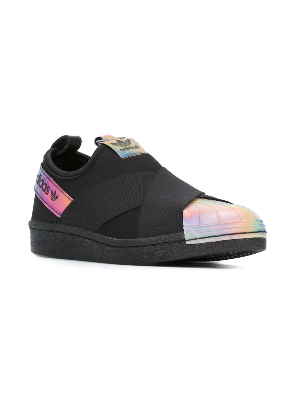 Lyst - Adidas Superstar Leather Slip-On Sneakers in Black