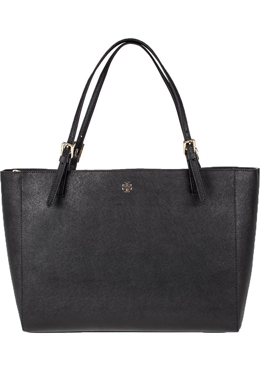 Lyst - Tory Burch York Buckled Tote Black Leather in Black