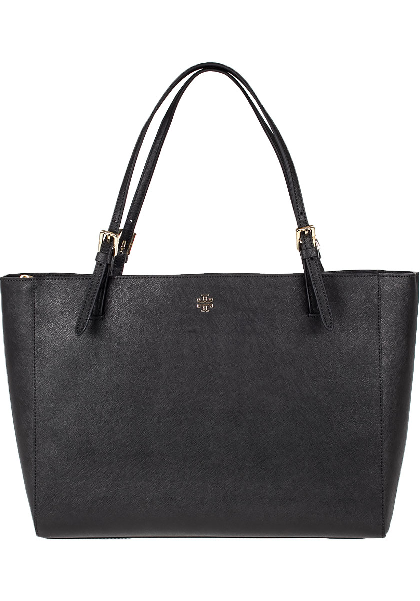 Lyst - Tory Burch York Buckled Tote Black Leather In Black