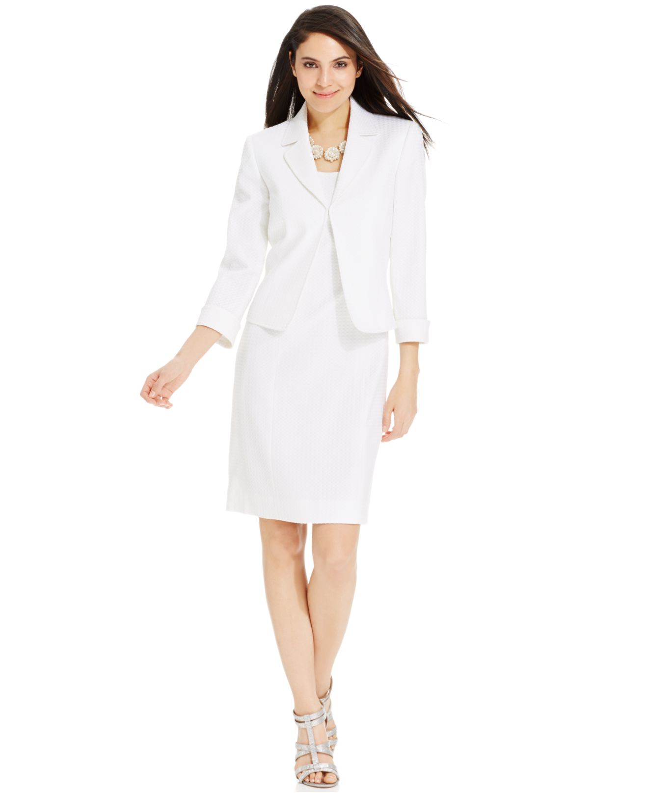 ladies white dress suits