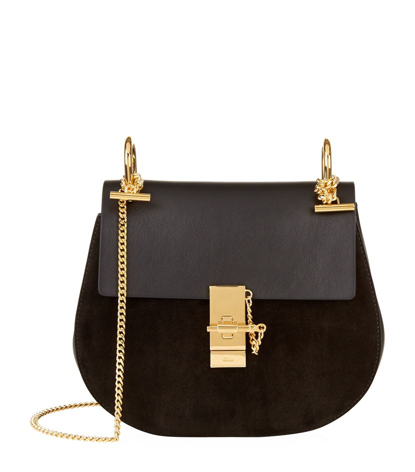 Chloé | Black Small Drew Leather And Suede Shoulder Bag | Lyst