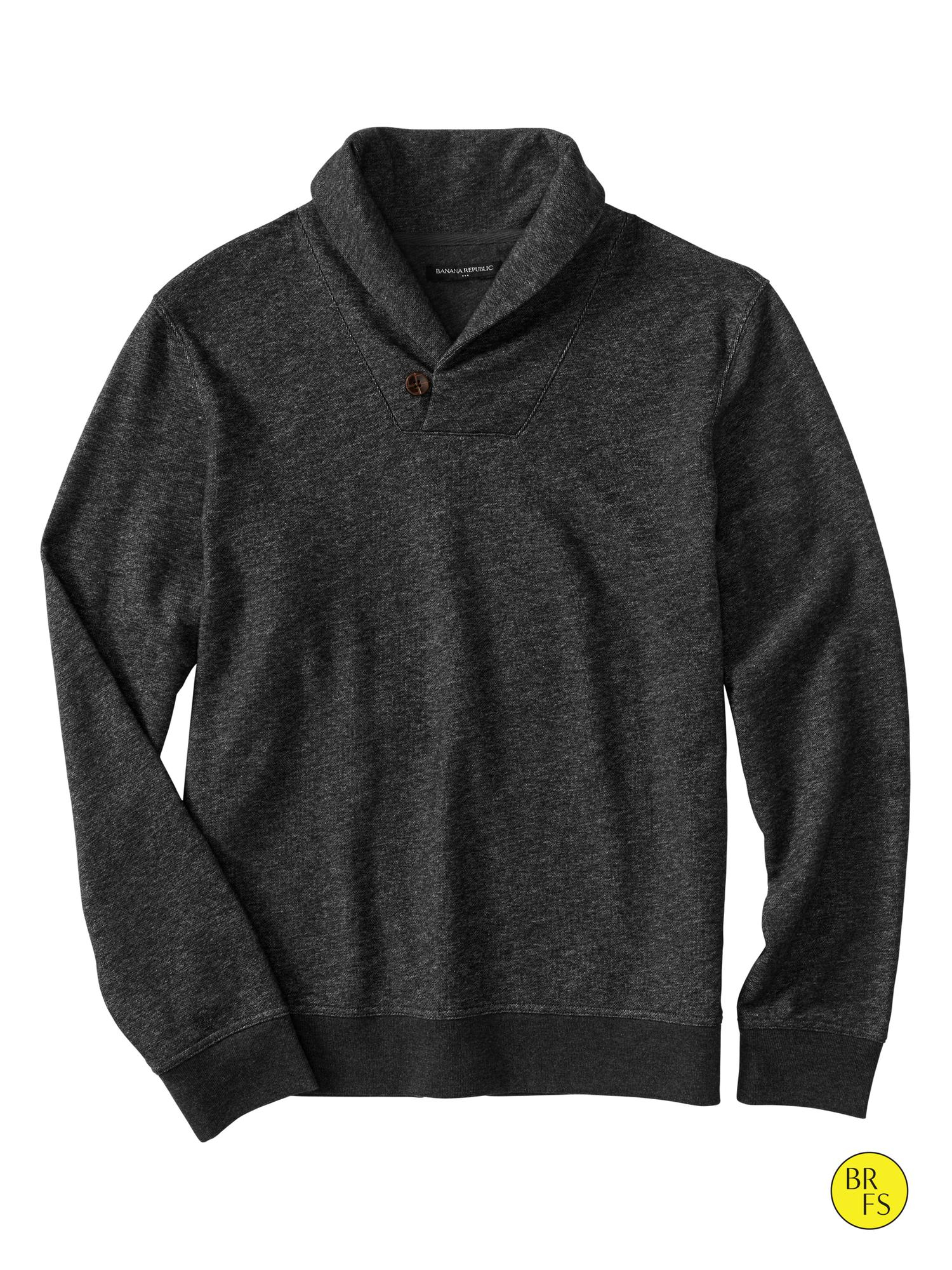 Banana Republic Factory Shawl-Collar Sweater in Black for Men - Lyst
