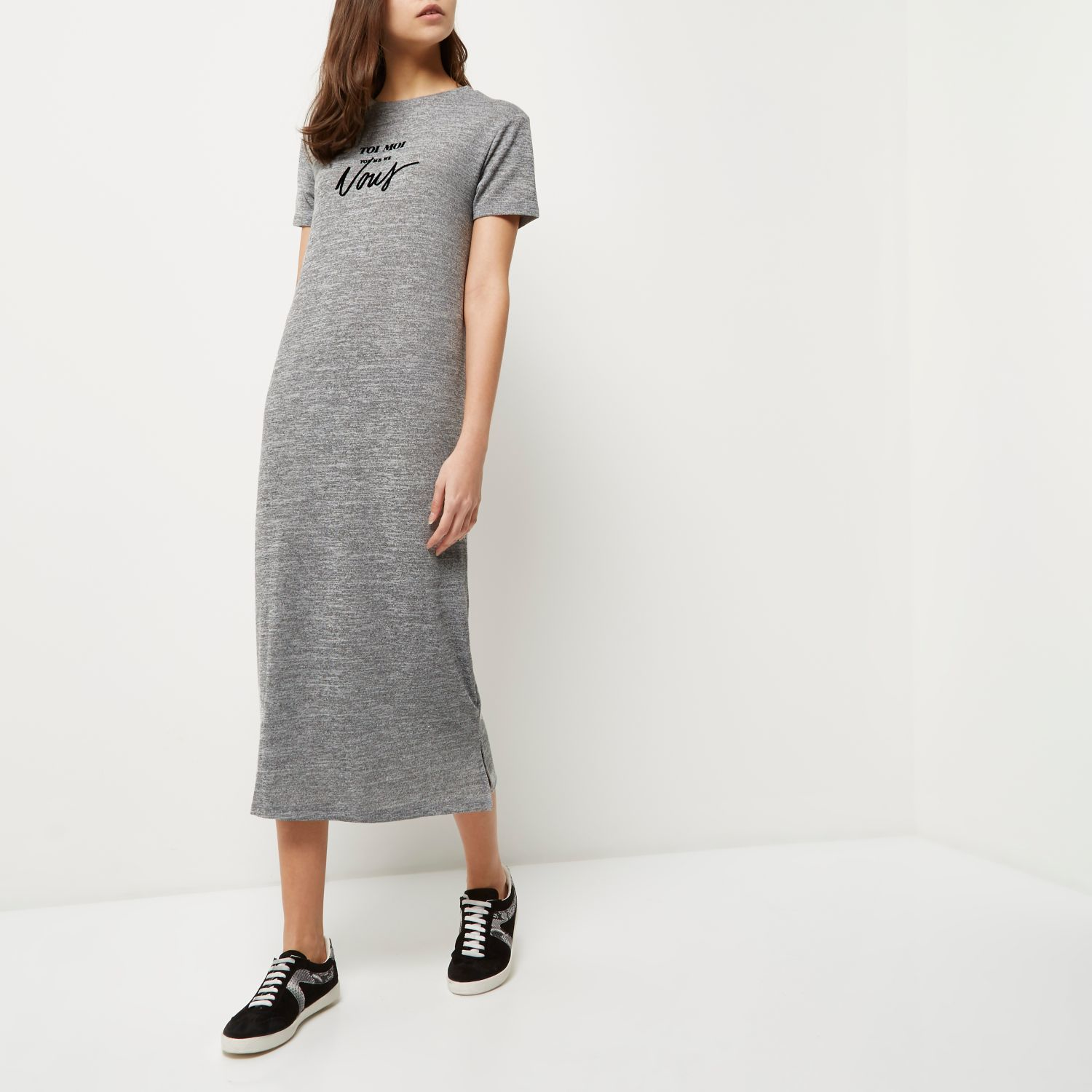 grey t shirt maxi dress