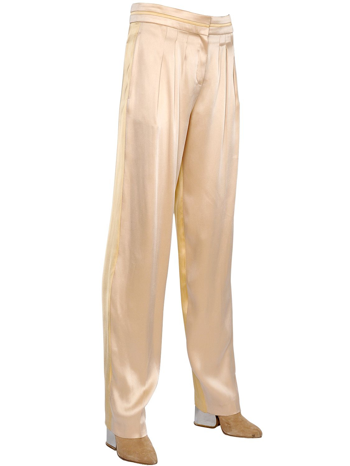 hot pink satin pants