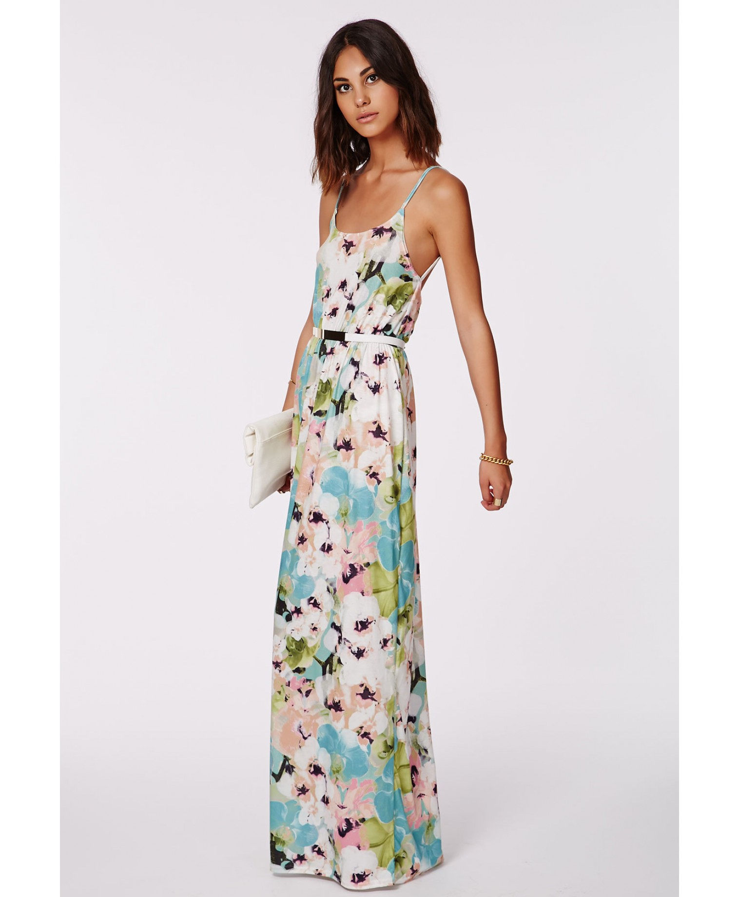 strappy jersey maxi dress