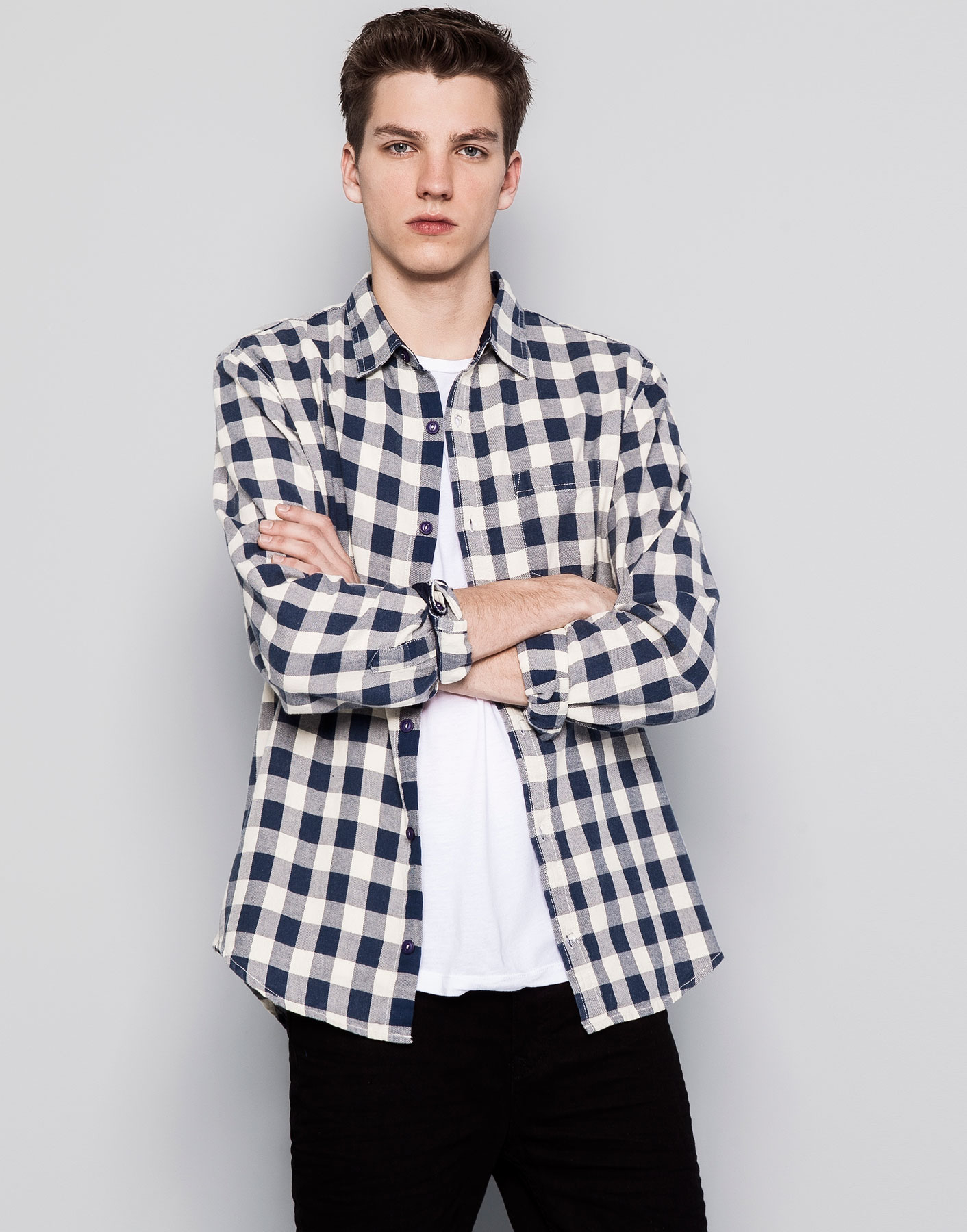 box pleat shirt men's